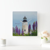 Pemaquid Point Plum Bristol Maine Lighthouse Vierkante Klok (Huis)