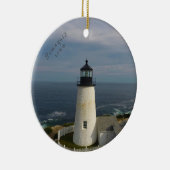 Pemaquid Point Schilderachtig kustvuurtoren Keramisch Ornament (Rechts)