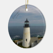 Pemaquid Point Schilderachtig kustvuurtoren Keramisch Ornament (Links)