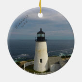 Pemaquid Point Schilderachtig kustvuurtoren Keramisch Ornament (Achterkant)