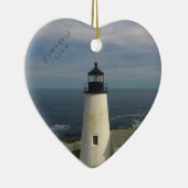 Pemaquid Point Schilderachtig Rocky Coast Maine Li Keramisch Ornament (Rechts)