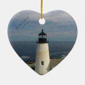Pemaquid Point Schilderachtig Rocky Coast Maine Li Keramisch Ornament (Achterkant)