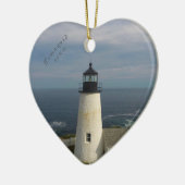 Pemaquid Point Schilderachtig Rocky Coast Maine Li Keramisch Ornament (Links)