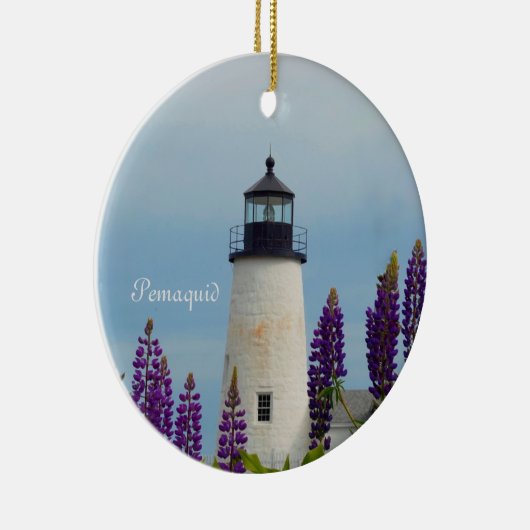 Pemaquid Point Surf Coastal Maine Lighthouse Keramisch Ornament (Rechts)