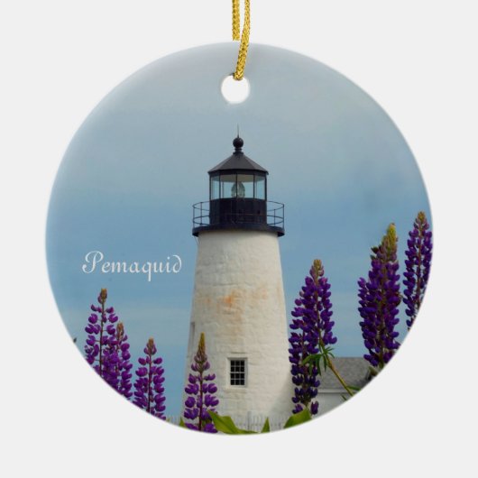 Pemaquid Point Surf Coastal Maine Lighthouse Keramisch Ornament (Voorkant)