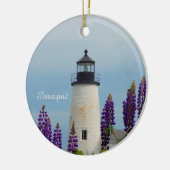 Pemaquid Point Surf Coastal Maine Lighthouse Keramisch Ornament (Links)