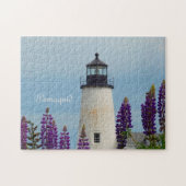 Pemaquid Point Surf White Coastal Maine Lighthouse Legpuzzel (Horizontaal)