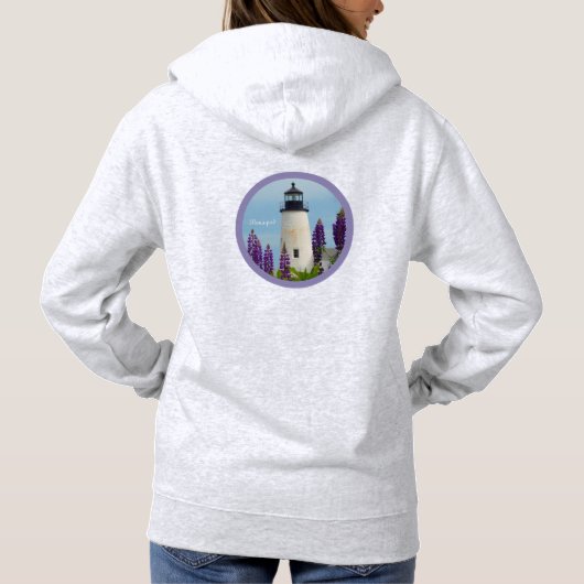 Pemaquid Point Surf WhiteCoastal Maine Lighthouse Hoodie (Achterkant)
