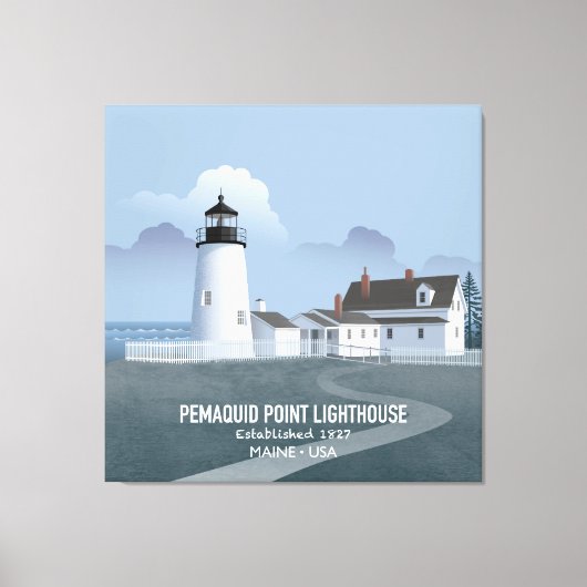 Pemaquid Point-vuurtoren Canvas Afdruk (Voorkant)