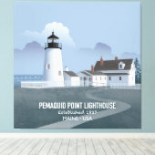 Pemaquid Point-vuurtoren Canvas Afdruk (Insitu (Houten vloer))