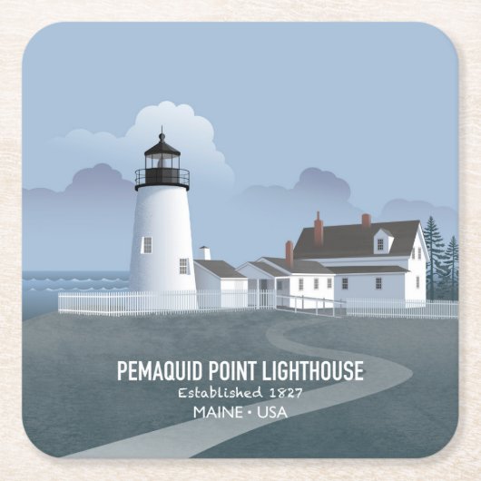 Pemaquid Point-vuurtoren Kartonnen Onderzetters (Voorkant)