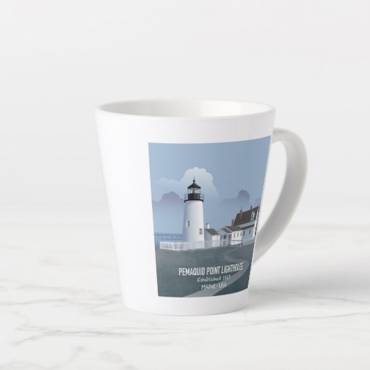 Pemaquid Point-vuurtoren Latte Mok (Rechterhoek)