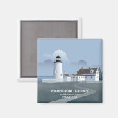 Pemaquid Point-vuurtoren Magneet (Voorkant / Achterkant)