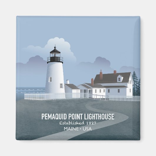 Pemaquid Point-vuurtoren Magneet (Voorkant)