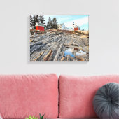Pemaquid Point Vuurtoren Maine Verpakt Canvas (Insitu (Woonkamer))