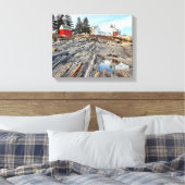 Pemaquid Point Vuurtoren Maine Verpakt Canvas (Insitu (Slaapkamer))