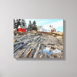 Pemaquid Point Vuurtoren Maine Verpakt Canvas