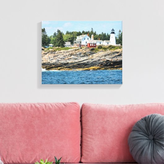 Pemaquid Point Vuurtoren Maine Verpakt Canvas (Insitu (Woonkamer))