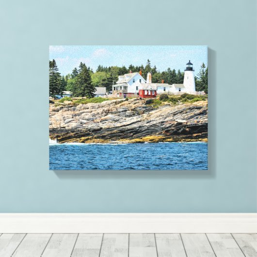 Pemaquid Point Vuurtoren Maine Verpakt Canvas (Insitu (Houten vloer))