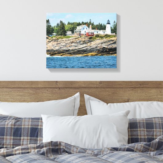 Pemaquid Point Vuurtoren Maine Verpakt Canvas (Insitu (Slaapkamer))