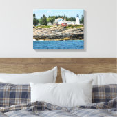 Pemaquid Point Vuurtoren Maine Verpakt Canvas Afdruk (Insitu (Slaapkamer))