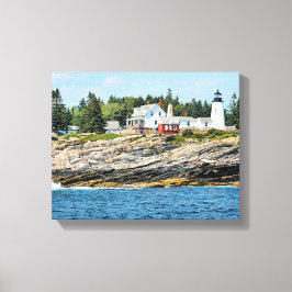 Pemaquid Point Vuurtoren Maine Verpakt Canvas Afdruk