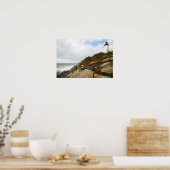 Pemaquid Point-vuurtoren op een Rocky Hillside Poster (Keuken)