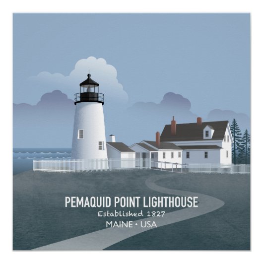 Pemaquid Point-vuurtoren Perfect Poster (Voorkant)