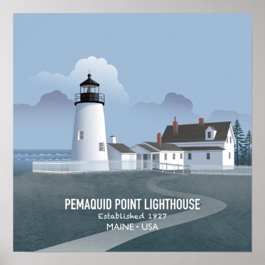 Pemaquid Point-vuurtoren Poster (Voorkant)