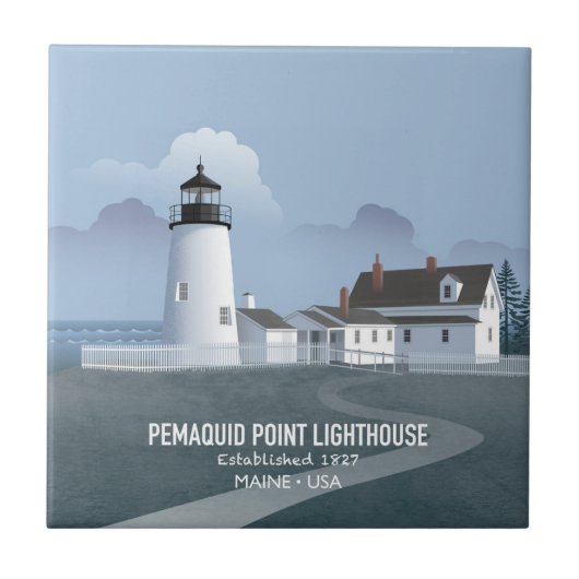 Pemaquid Point-vuurtoren Tegeltje (Voorkant)