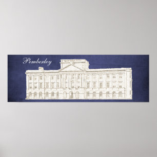 Pemberley Jane Austen Pride en Prejudice Poster
