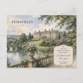Pemberley Pride and Prejudice Jane Austen Ansichtk Briefkaart