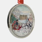Pemberley Sleigh Ride - Jane Austen Metalen Ornament (Rechts)