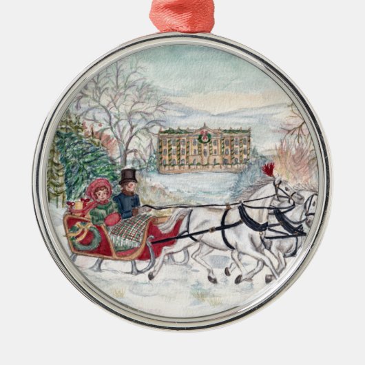 Pemberley Sleigh Ride - Jane Austen Metalen Ornament (Voorkant)