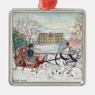 Pemberley Sleigh Ride - Jane Austen Metalen Ornament
