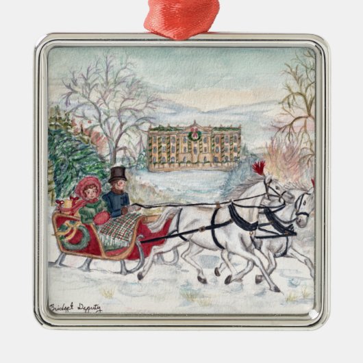 Pemberley Sleigh Ride - Jane Austen Metalen Ornament (Voorkant)