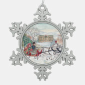 Pemberley Sleigh Ride - Jane Austen Tin Sneeuwvlok Ornament (Voorkant)