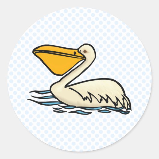 Pemberton Pelican Ronde Sticker (Voorkant)