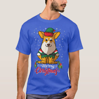 Pembroke Corgi Dog Greets Merry Kerstman Co T-shirt