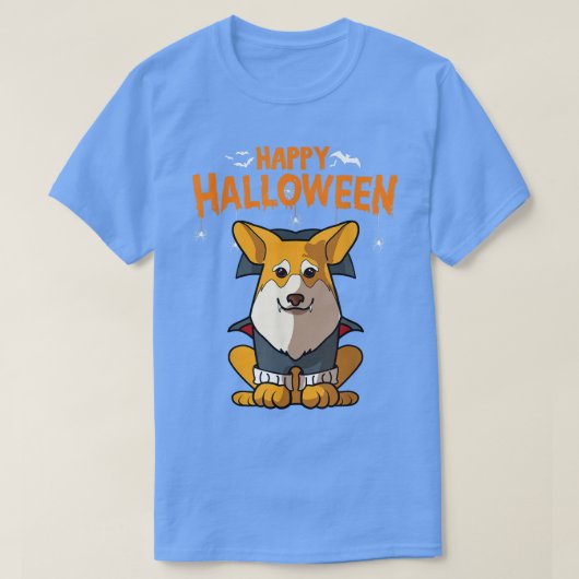 Pembroke Corgi Dog Halloween Costume Vampire Dracu T-shirt (Design voorkant)