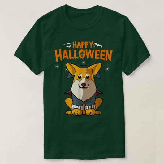 Pembroke Corgi Dog Halloween Costume Vampire Dracu T-shirt (Design voorkant)