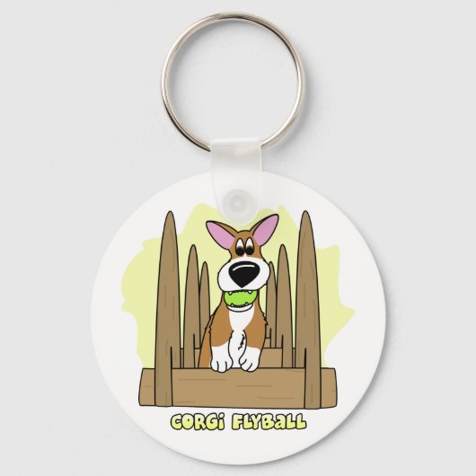 Pembroke Corgi Flyball Sleutelhanger (Voorkant)