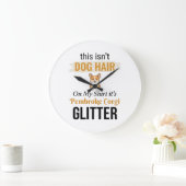 Pembroke Corgi Glitters Grappige Hond Liefhebber O Grote Klok (Huis)