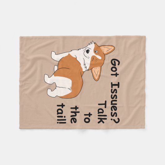 Pembroke Corgi heeft problemen? Fleece Deken (Voorkant (Horizontaal))