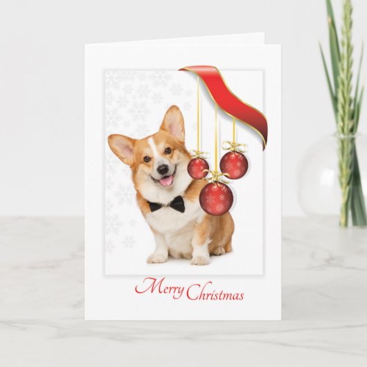Pembroke Corgi Kerstmis Kaart (Voorkant)