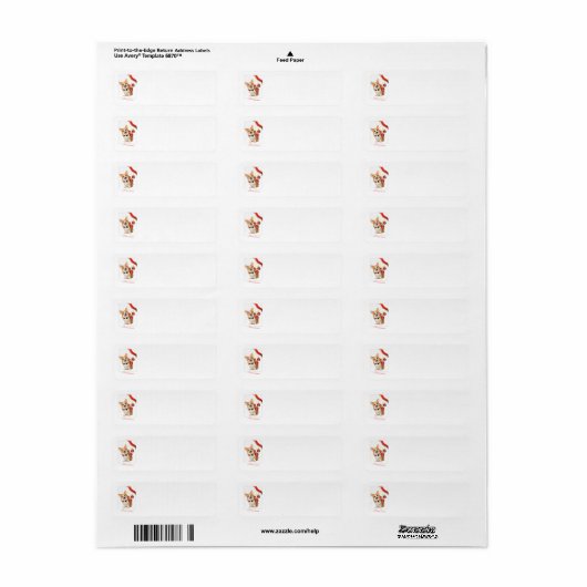 Pembroke Corgi kerstreportlabels Etiket (Full Sheet)