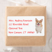 Pembroke Corgi Naam Retouradres Mailing Label (Insitu)
