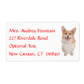 Pembroke Corgi Naam Retouradres Mailing Label (Voorkant)