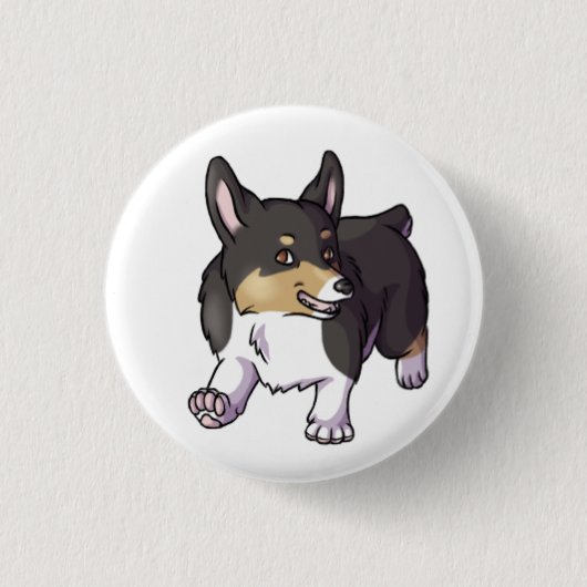 Pembroke Corgi Ronde Button 3,2 Cm (Voorkant)