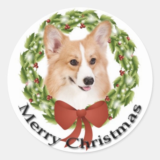Pembroke Corgi-Sticker Ronde Sticker (Voorkant)